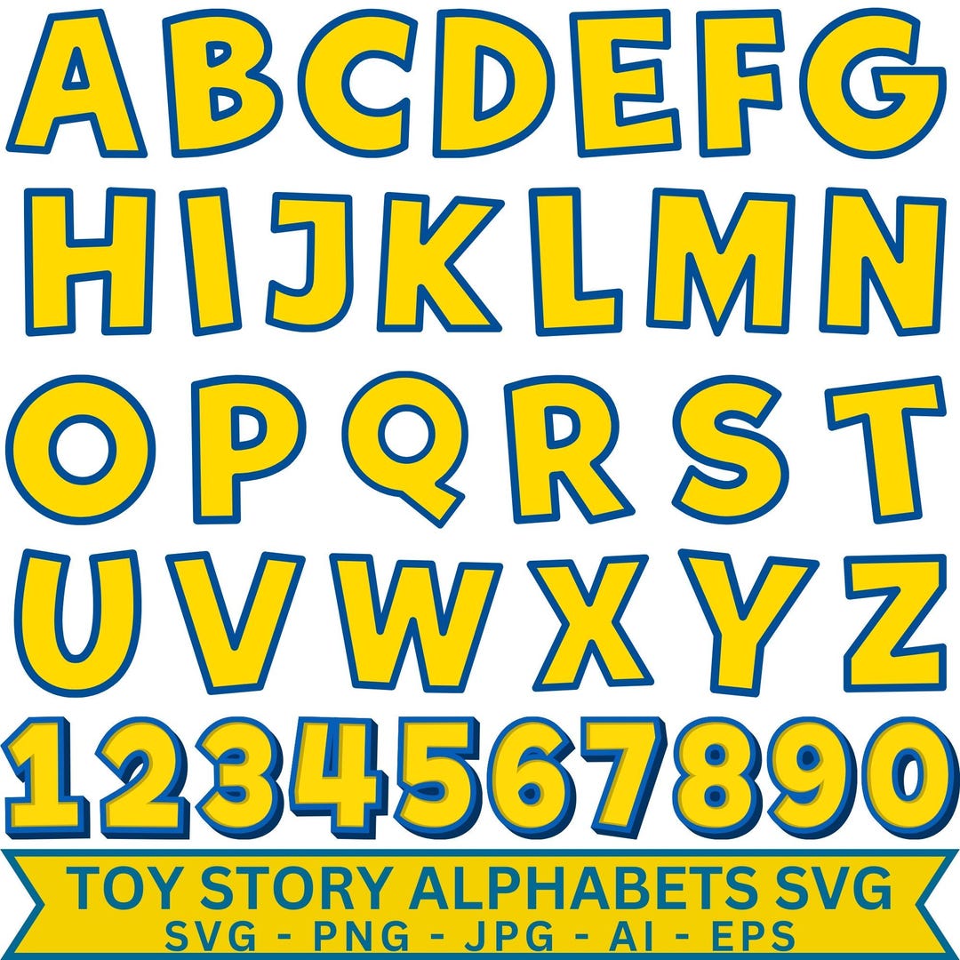 Toy Story Font SVG, Pixar Alphabet Letters, Cricut Cut Files (instant ...