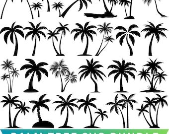 Palm Tree Silhouette SVG Bundle, Beach Life Clipart (Digital Download)