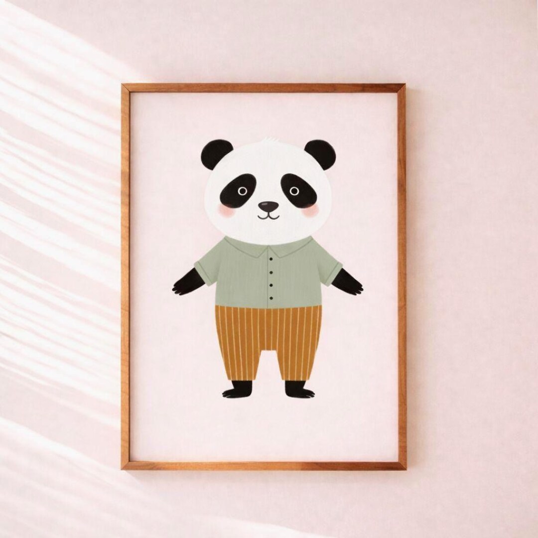 Panda Nursery Art Print, Scandinavian Kids Room Decor (digital Download ...