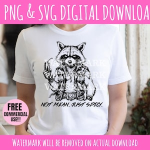 Spicy Raccoon PNG: Badass Trash Panda Digital Download for Sublimation (Commercial Use Allowed)