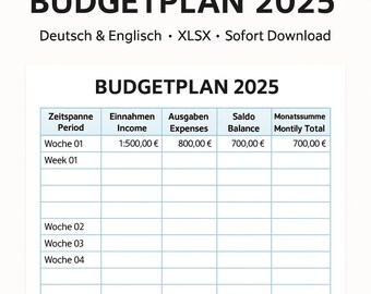 Digital Excel template for invoices and expenses / Financial overview and accounting for freelancers