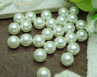 24pcs-5mm Japanes Plastic Beads,Pearl White (No Hole)
