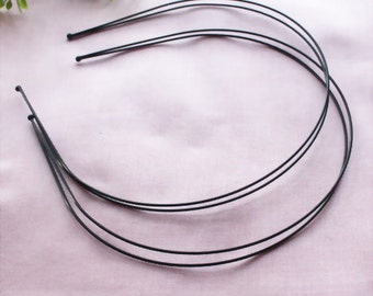 4pcs Double Line HeadBand in Black Coating - Nickel Free