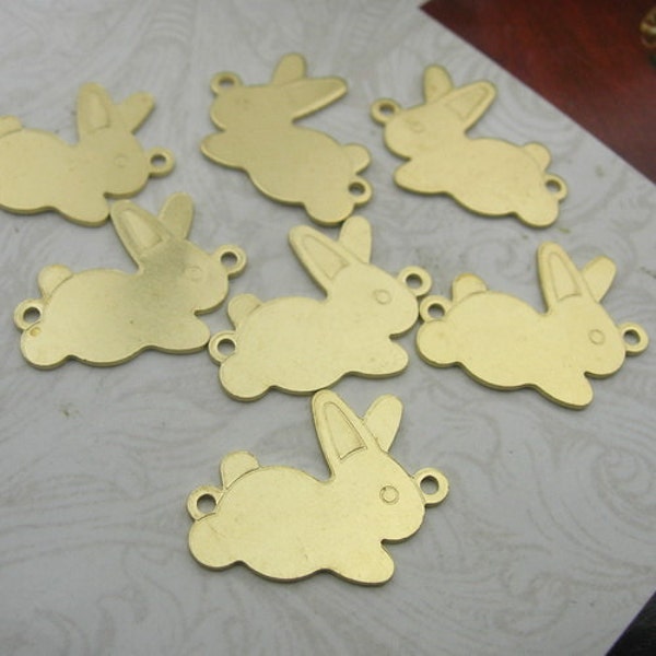 20%off: 24pcs   Raw Brass Little Rabbit  Fnding Charms,13X16mm