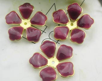 6 pcs(30mm) Raw Brass Finding Resin Glossy, Flower  (F1502)