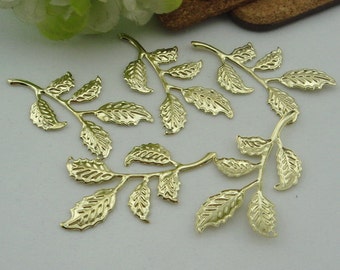 free ship 80 pieces gold plated leaves charms 23x12mm #2505 free ship 80 pieces gold plated leaves charms 23x12mm #2505