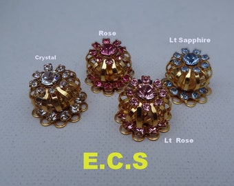 1pcs Swarovski Bird Cage Crystal, Sparkling Swarovski Crystal And Brass Flower Finding
