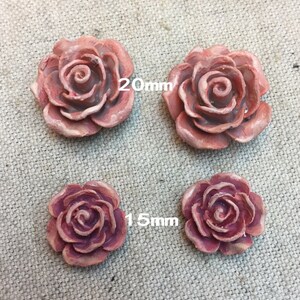 6Pcs (15mm/20mm) Beautiful Rose Cabochon Colourful,-Hand Painted Rose Flower