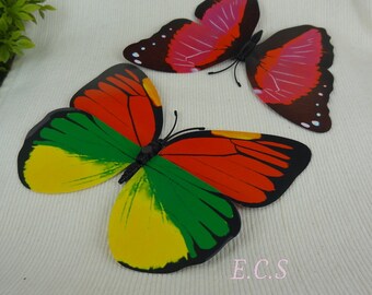 8pcs (95x120mm) Big 3D Wall Decor Decal Scrapbooking Die Cuts Craft Butterfly Decoration.Mix-Colour