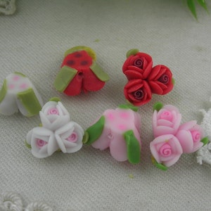 6pcs (8x15mm) Beautiful Unique Fimo Rose Flower,(fr1201) - Etsy