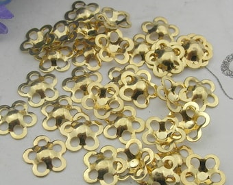 24 Pcs gold plated Bead Cap, 9mm NICKEL FREE