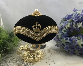 1 pc  Decorated Egg EleganceJewelry Box. Black  Velvet  (18-02)