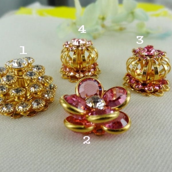 1pcs Swarovski Bird Cage Crystal, Sparkling Swarovski Crystal And Brass Flower Finding