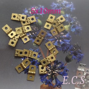 Ultimo: 15 pezzi (5 x 10 mm) Mini cerniere in ottone grezzo cerniere pieghevoli fai da te guscio d'uovo-forniture artigianali