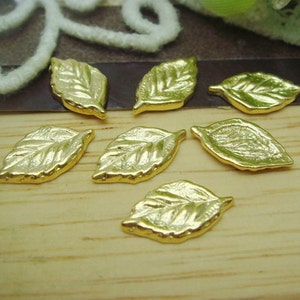 24 stuks vergulde rozenblad zoekbedeltjes, 7x15mm (F012)