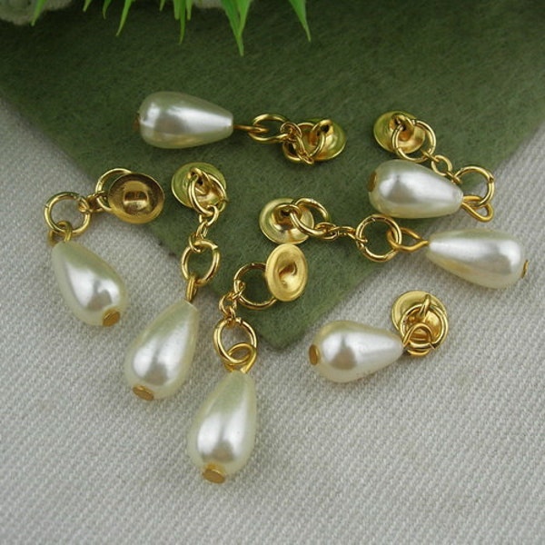 8pcs (6mm)Gold Plated Bead-Cap Pendant Charms - Plastic Beads.6X28MM