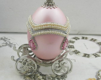 1 pcs Decorated Egg EleganceJewelry Box.Pink.(E004)