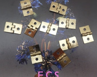 24pcs-(8X13m) Raw Brass Mini Hinges For Craft Supplies