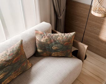 Lion Tapestry Throw Pillow Case Decorative Cushion Cover for Couch Bed Living Room