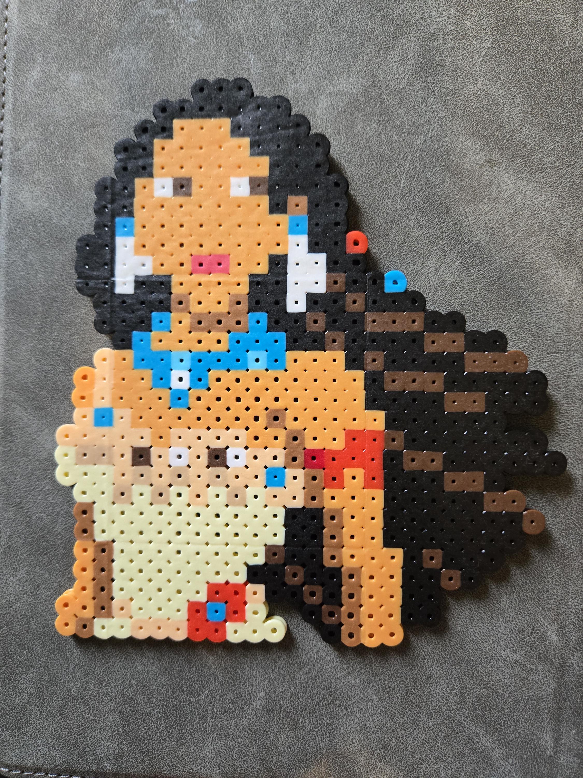Native American Princess Perler Bead Art Handmade Pixel Art
