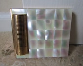 AGME Swiss Mother of Pearl Compact and Lipstick Holder