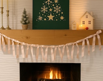 Handmade Pink Bow Garland – 5 ft | Elegant Ribbon Banner for Parties, Nurseries & Home Decor