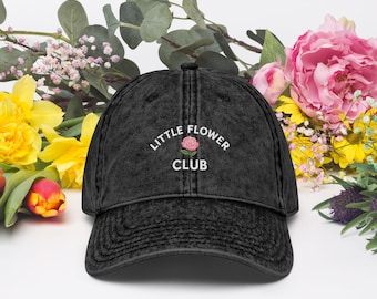 Little Flower Club Embroidered Hat