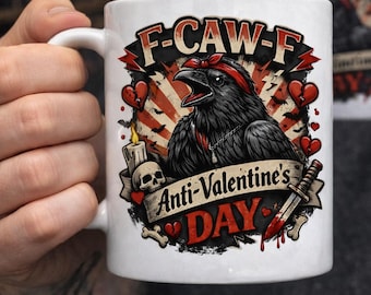 Funny Rooster Anti Valentine Mug Wrap PNG Sarcastic Farm Humor Sublimation
