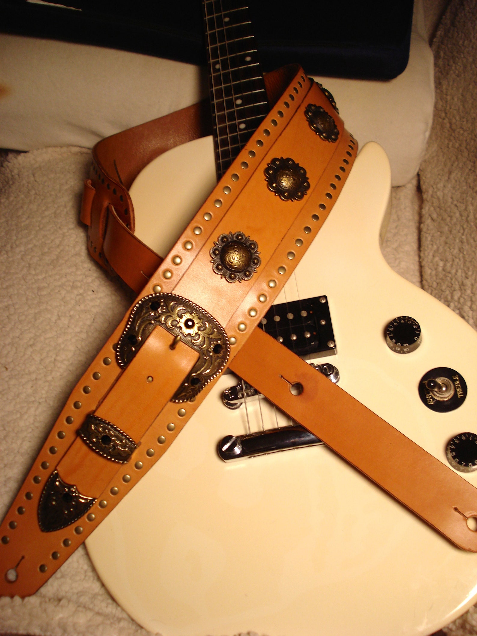 Sangle de guitare personnalisé fait tan 3 1/4 pouce de large Etsy
