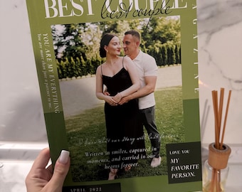 Personalized Couple Photo Album, Romantic Keepsake Journal, Anniversary Photobook