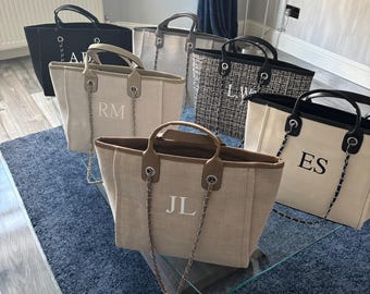 Custom tote bag, Personalised shoulder bag, women’s tote bag, birthday gift for her, initial tote bag, canvas tote bag, Mother’s Day gift
