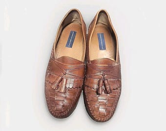 Giorgio Brutini Brown Leather Tassel Loafers Mens 10.5 D