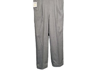 Nwt Mens Roundtree And York Pleated Dress Pants Grey Checkered Pattern