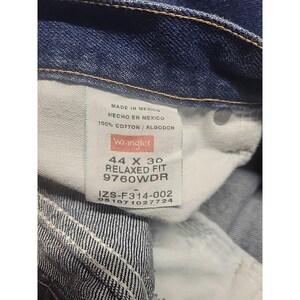 Wrangler Authentics Mens Relaxed Fit Jeans Blue Denim 44x30 9760WDR Cotton image 4