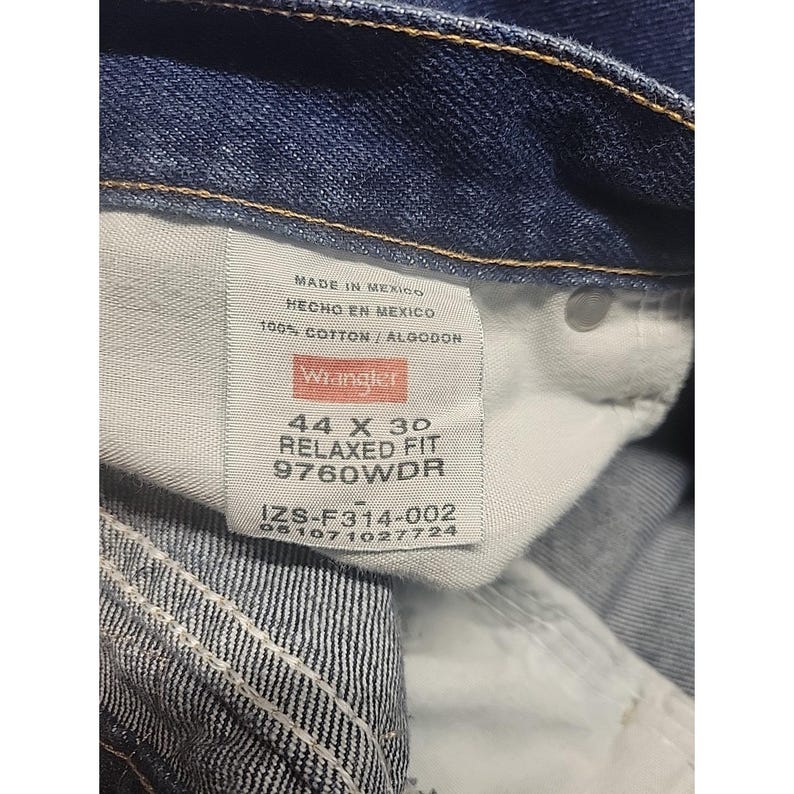 Wrangler Authentics Mens Relaxed Fit Jeans Blue Denim 44x30 9760WDR Cotton image 4