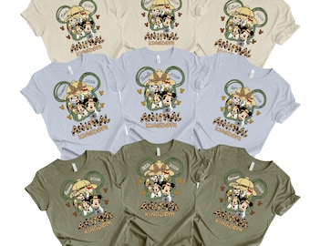 Custom Disney Mickey Characters, Animal Kingdom Safari T-Shirts, Walt Disney World Family Trip, Mickey and Friends Family Vacation Trip