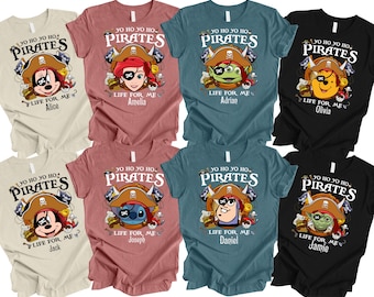 Custom Disney Pirates Family Shirts, Disney Pirates of Caribbean Shirts,  Pirate Tee, Pirate's Life, Disney Cruise Shirt, Mickey and Friends