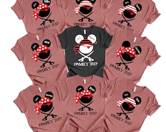 Custom Disney Pirates Family Tshirt, Disney Pirates of Caribbean Shirt, Pirate Tshirt, Pirate's Life, Mickey and Minnie Disney Cruise Shirts