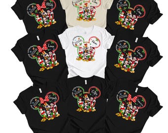 Disney Character Christmas Shirt, Custom Disney Family Christmas Shirt, Matching Christmas Shirt, 2025 Mickey Merry Christmas Shirt