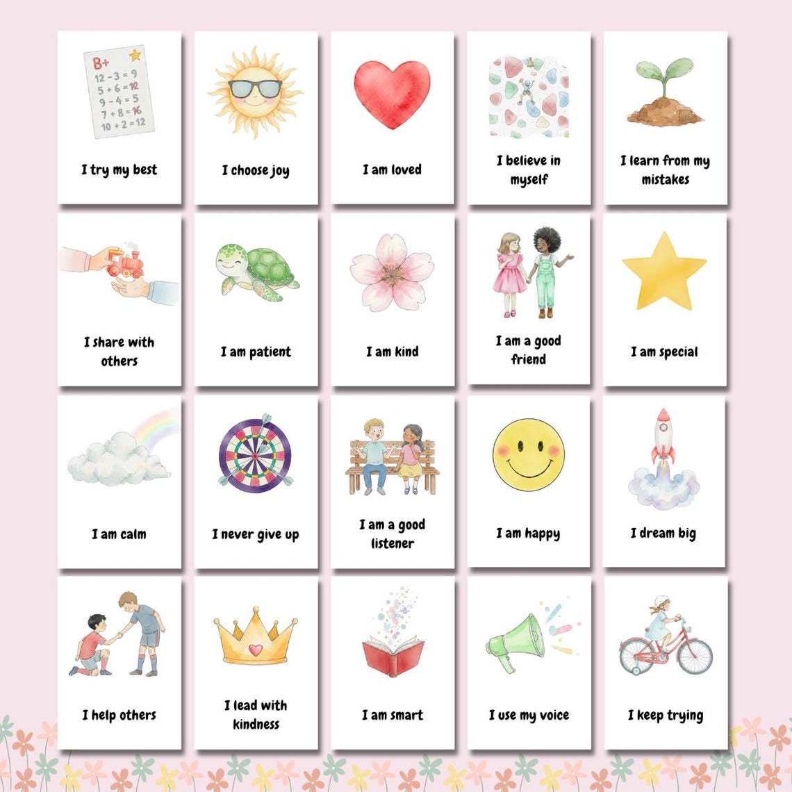 Kids Affirmation Cards Positive Affirmation Printable Card Set for ...