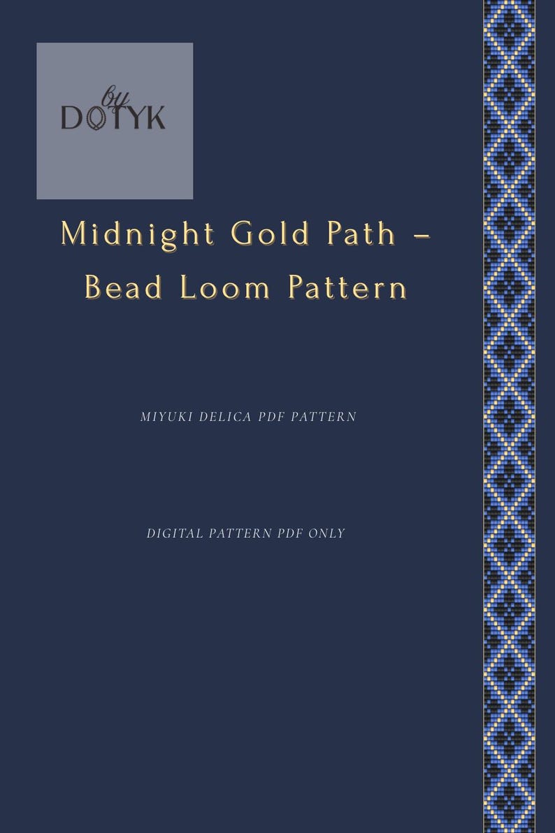 Midnight Gold Path – Bead Loom Pattern, Folk Geometric Design PDF - Etsy