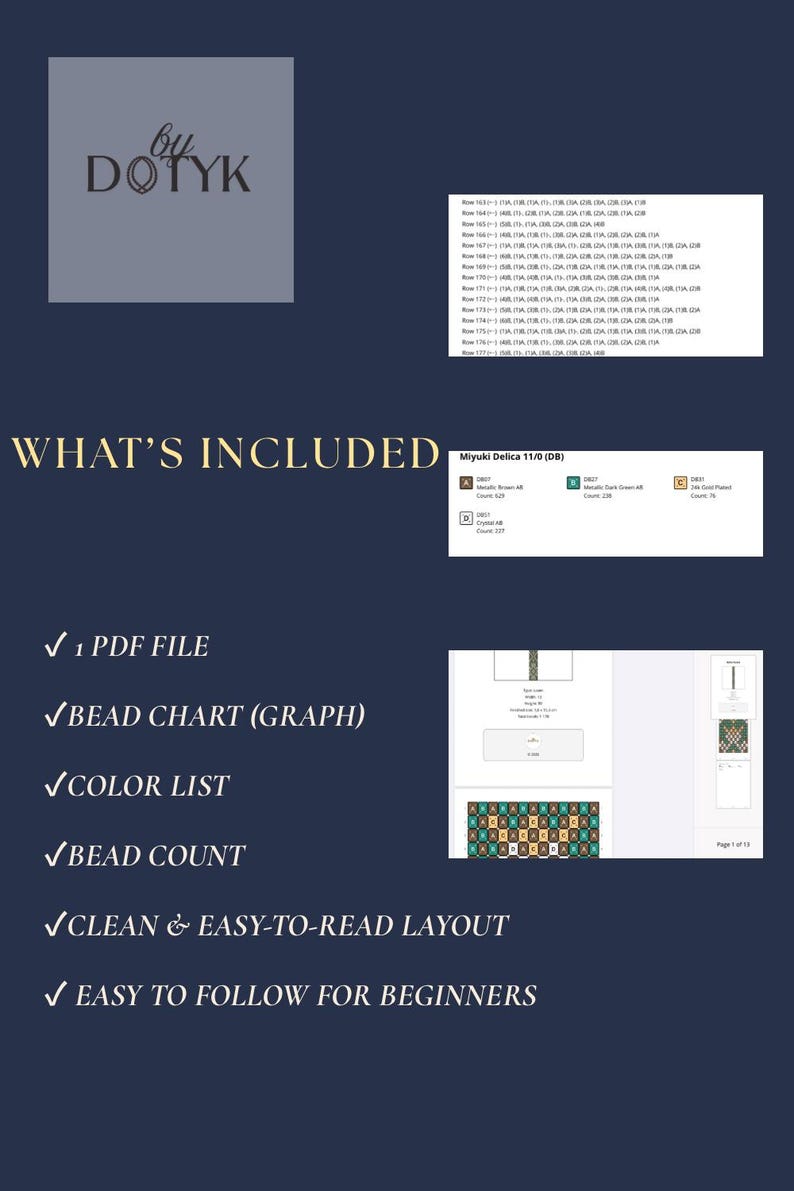 Midnight Gold Path – Bead Loom Pattern, Folk Geometric Design PDF - Etsy