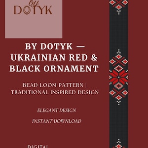 Beaded Choker Pattern | Ukrainian Red and Black Ornament (PDF)