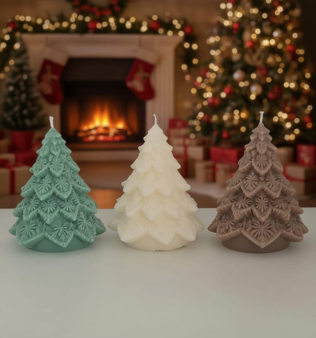 Modern Christmas Tree Candle | Fan Design | Soy Wax Christmas Candle ...