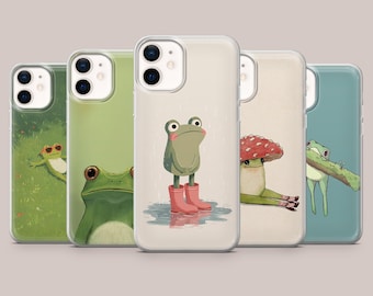 Frog Phone Case Funny Toad Art Cover for iPhone 17, 16Pro, 15, 14, 13, 12, Samsung S25, S24, S23, S22, A16, A56, A55, Pixel 10Pro, 9Pro