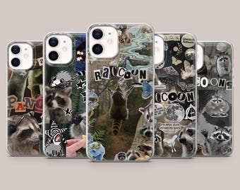 Racoon Phone Case Trash Panda Meme Cover for iPhone 17Pro, 16, 15, 14, 13, 12, 11, Samsung S26, S25, S24, S23Fe, A16, A56, Pixel 10, 9Pro, 8