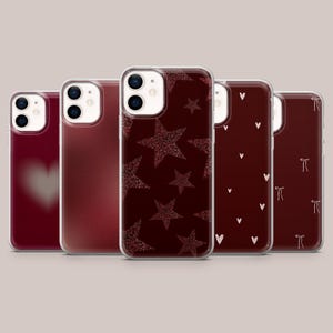 Minimalistyczne etui w kolorze bordowym na iPhone'a 17Pro, 16, 15, 14, 13, 12, Samsunga S26, S25, S24, S23Fe, A16, A56, Pixel 10, 9Pro, 8A
