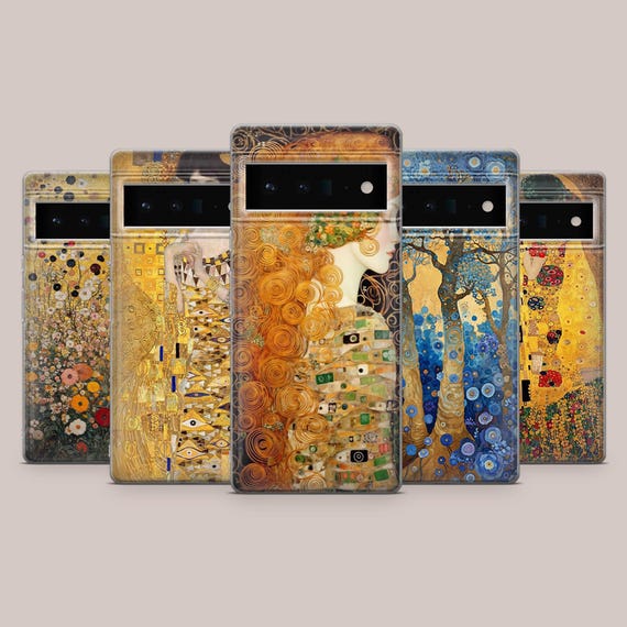 Gustav Klimt Phone Case Fine Art Cover for Google Pixel 10, 10Pro, 9A, 9, 9Pro, 8A, 8, 7A, 6A, Samsung S25, S23, A56, A16, iPhone 17, 13