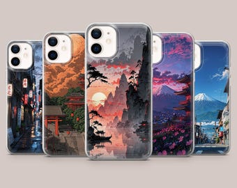 Japanese Phone Case Tokyo Cultural Cover for iPhone 17Pro, 16, 15, 14, 13, 12, Samsung S26, S25, S24, S23Fe, A16, A56, Pixel 10, 9Pro, 8A
