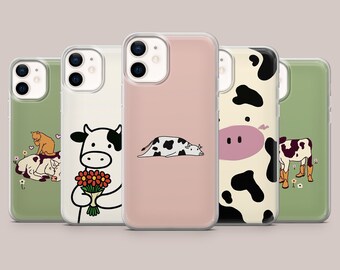 かわいい牛柄のスマホケース 牛の動物アートカバー iPhone 17Pro、16、15、14、13、12、11、Samsung S26、S25、S24、S23Fe、A16、A56、Pixel 10、9Pro、8対応